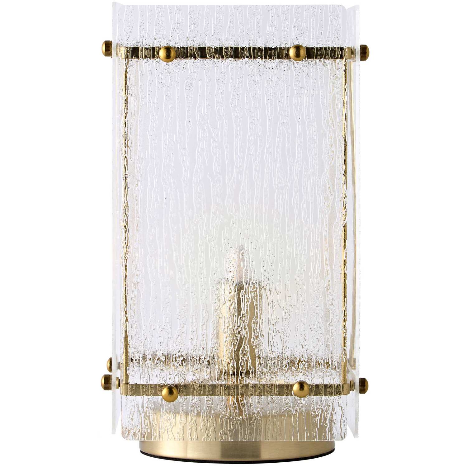 Valuelights Darcy Frosted Shade Acrylic Table Lamp - Brushed Gold / No - Brushed Brass / Yes