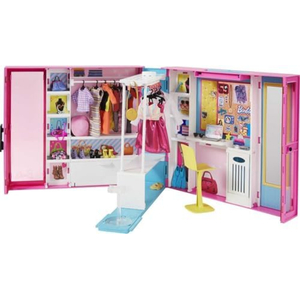 Barbie Closet Cupboard Playset with 30 Accessories, GPM43.