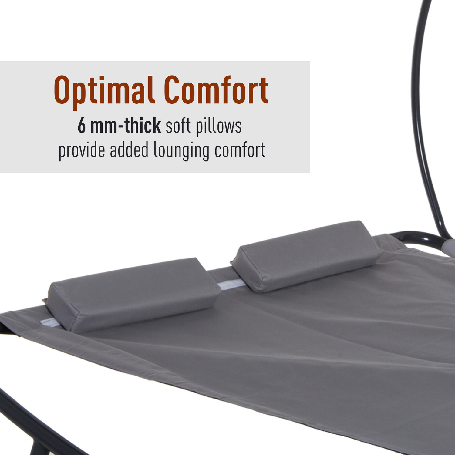 Outsunny Double Hammock Sun Lounger - Grey