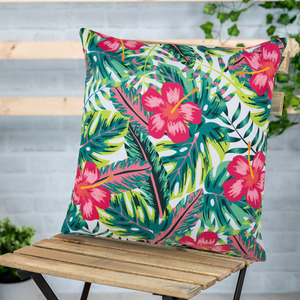 Tropical Pink Flower Outdoor Cushion