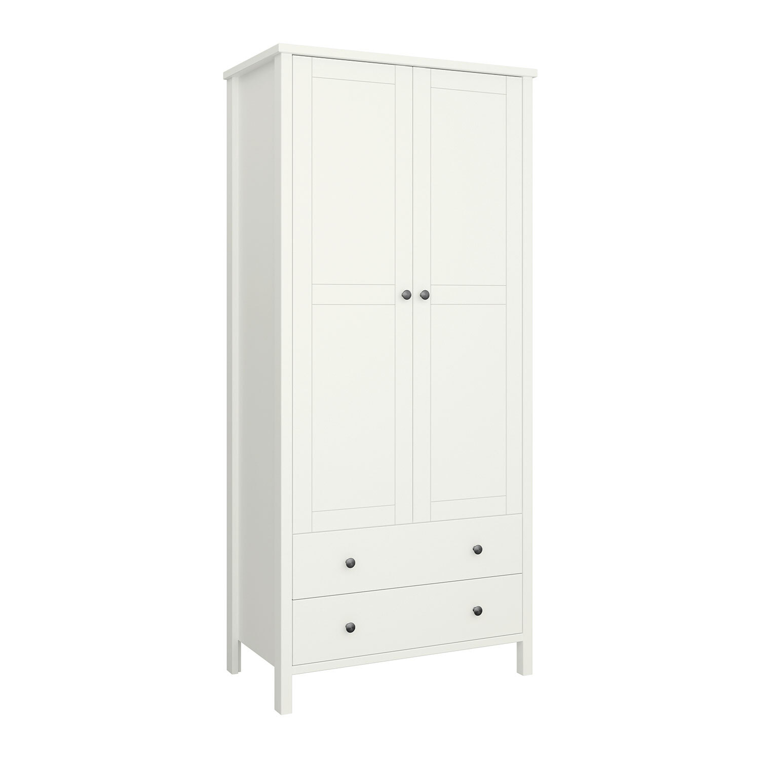 Furniture To Go - Tromso 2-Door 2-Drawer Wardrobe - White thumbnail