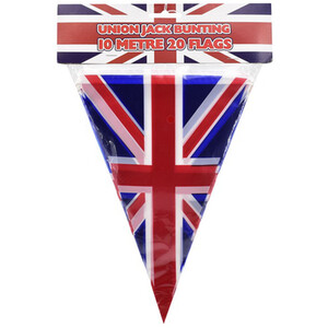 British Union Jack Flag Triangular Hanging In Preparation For A Street Party Festive Decorations Of Union Jack Bunting Image434868323