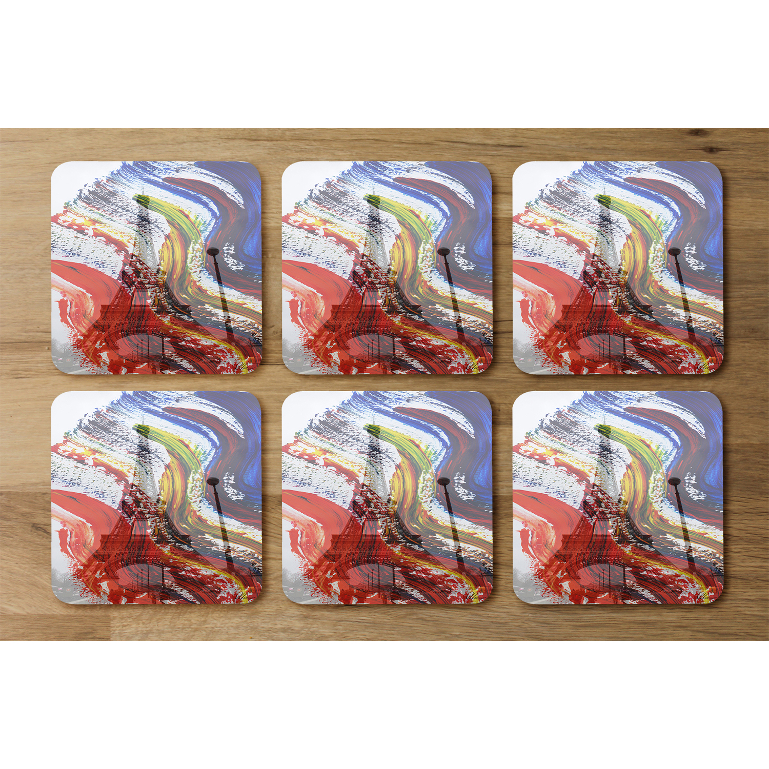 Image of Paris In Paint Coaster - Red