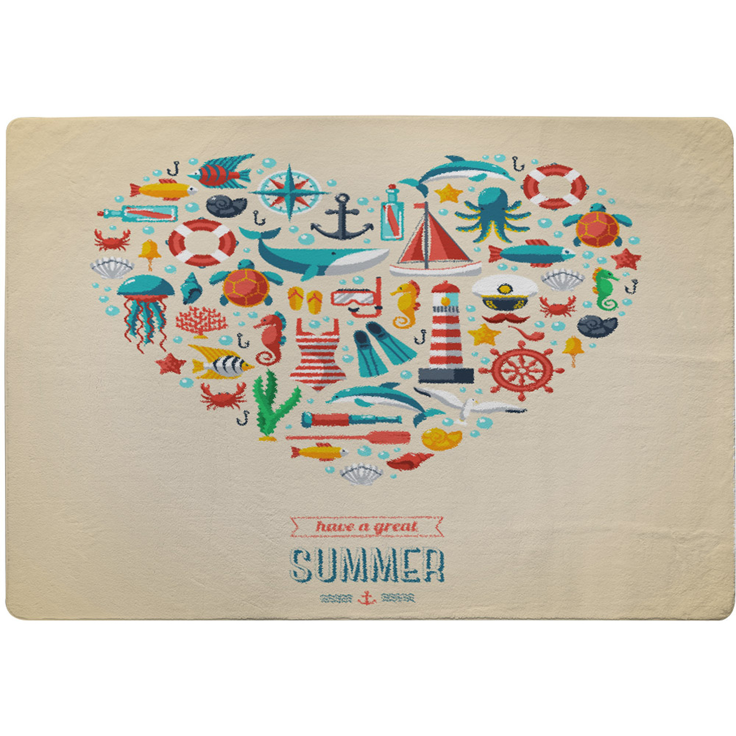 Love Heart Of Sealife  Nautical Items Rug - Yellow / 150cm thumbnail