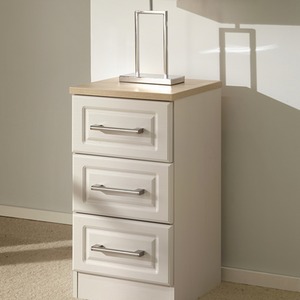 Elmley Ready Assembled 3 Drawer Bedside Cabinet