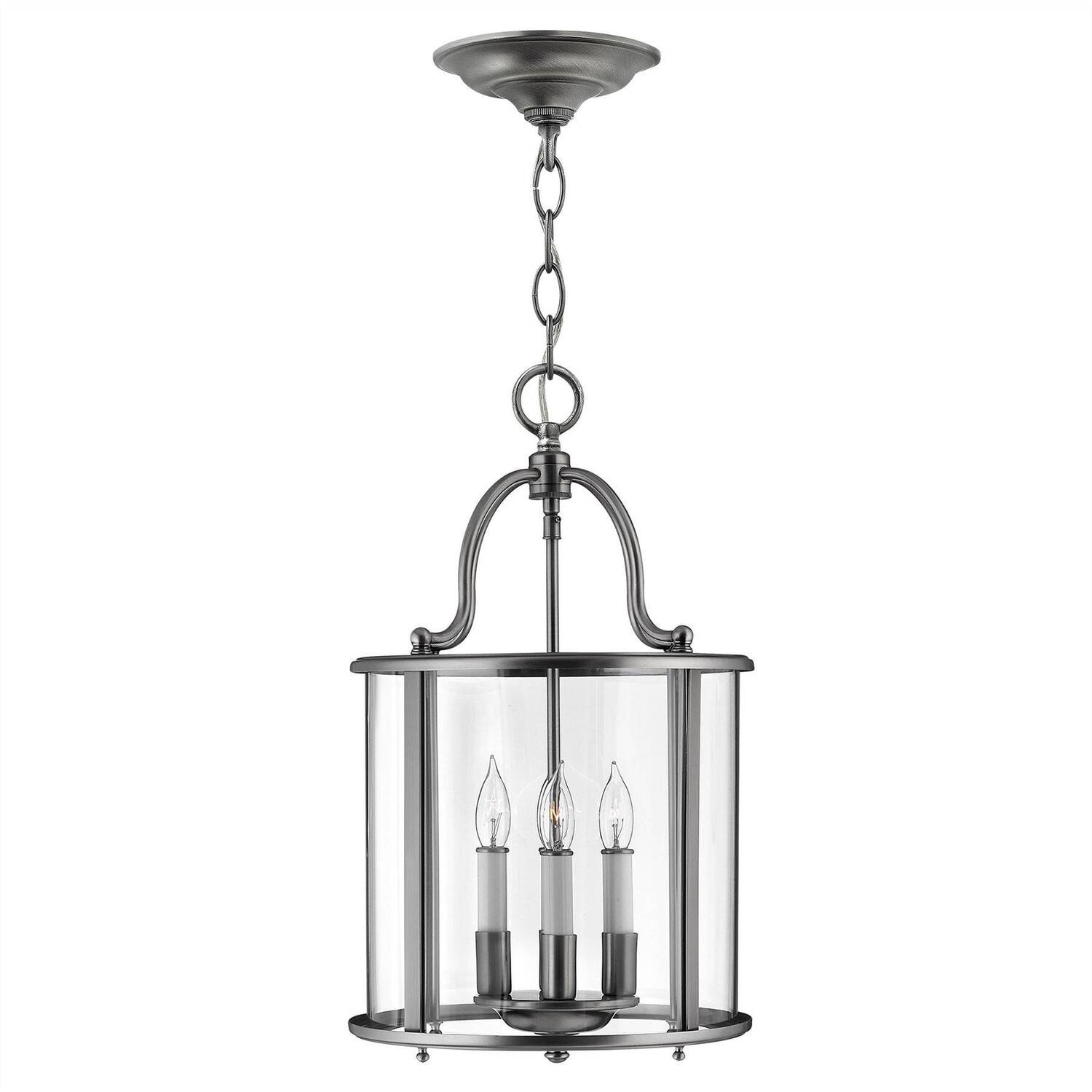 Gentry 4 Light  Medium Ceiling Lantern Pendant Pewter, E14 - Pewter
