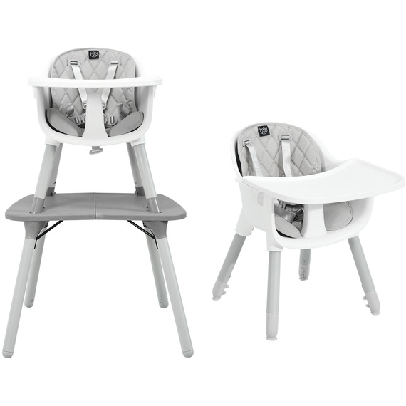 Costway Multifunctional Convertible Baby Highchair-Grey