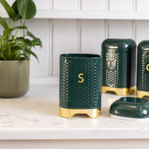 KitchenCraft Lovello Textured Geo Metal Sugar Canister