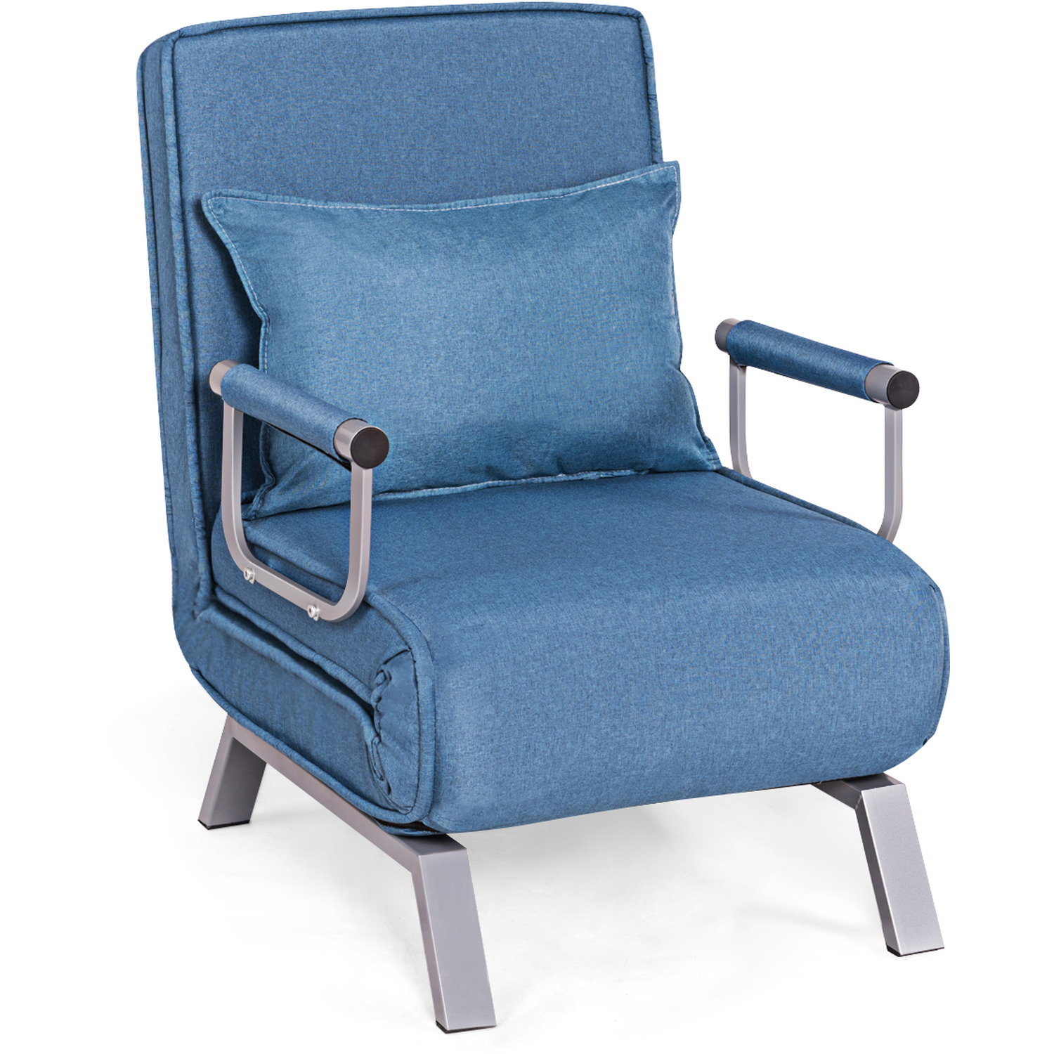 Costway Convertible Sofa Bed-Blue - Blue thumbnail
