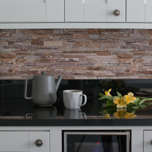 Stone Wall Sand Premium 3D Splashback Tile Wallpaper