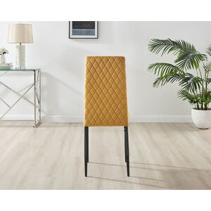 Mustard Novara Grey Concrete Black Leg Round Dining Table 4 Milan Black Leg Chairs shot 3532754