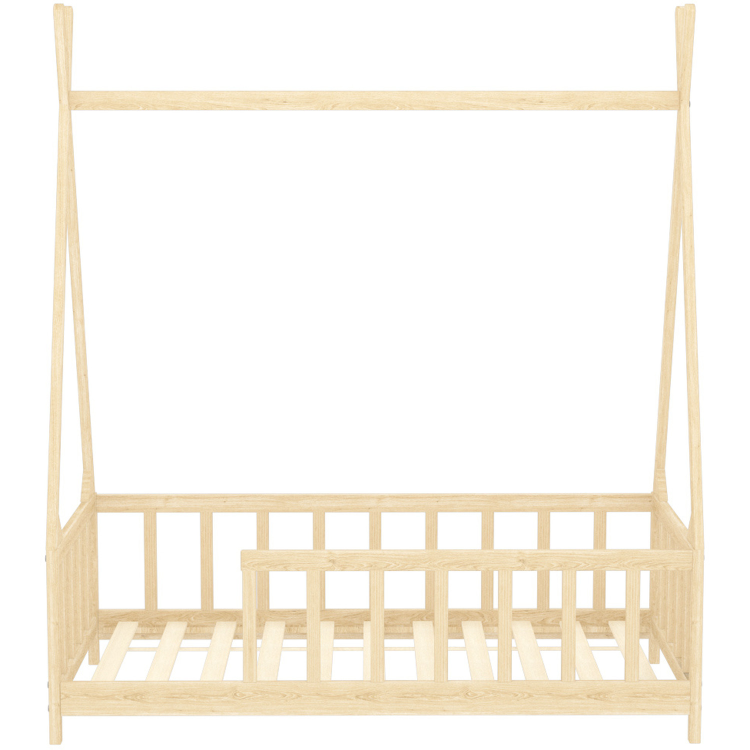 Solid Wood Kids Bed Frame - Log Color