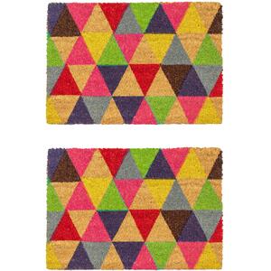 Nicola Spring Coir Door Mats - 90 x 60cm - Triangle - Pack of 2