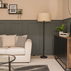 Charlie Floor Lamp with a Large Drum Lampshade