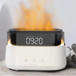 Modern Aroma Atomiser Flame Effect LED Clock USB Diffuser Ultrasonic