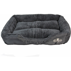 Faux Fur Dog Bed in BlackGrey L