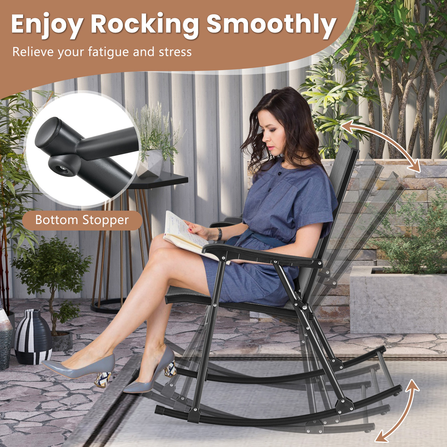 2 Stage Rocking Chair 2 Piece Folding Rocking Chair