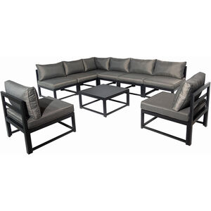8 Seater L-shape Aluminium Garden Corner Sofa Set