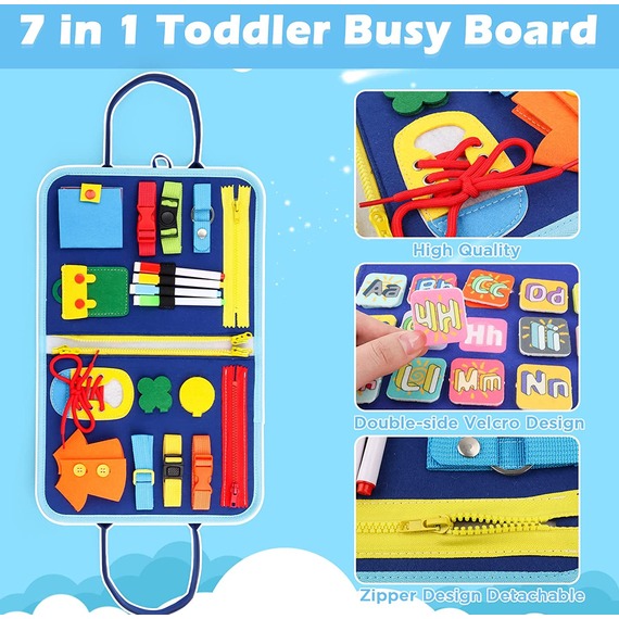 Unicorn Montessori Busy Board Pink