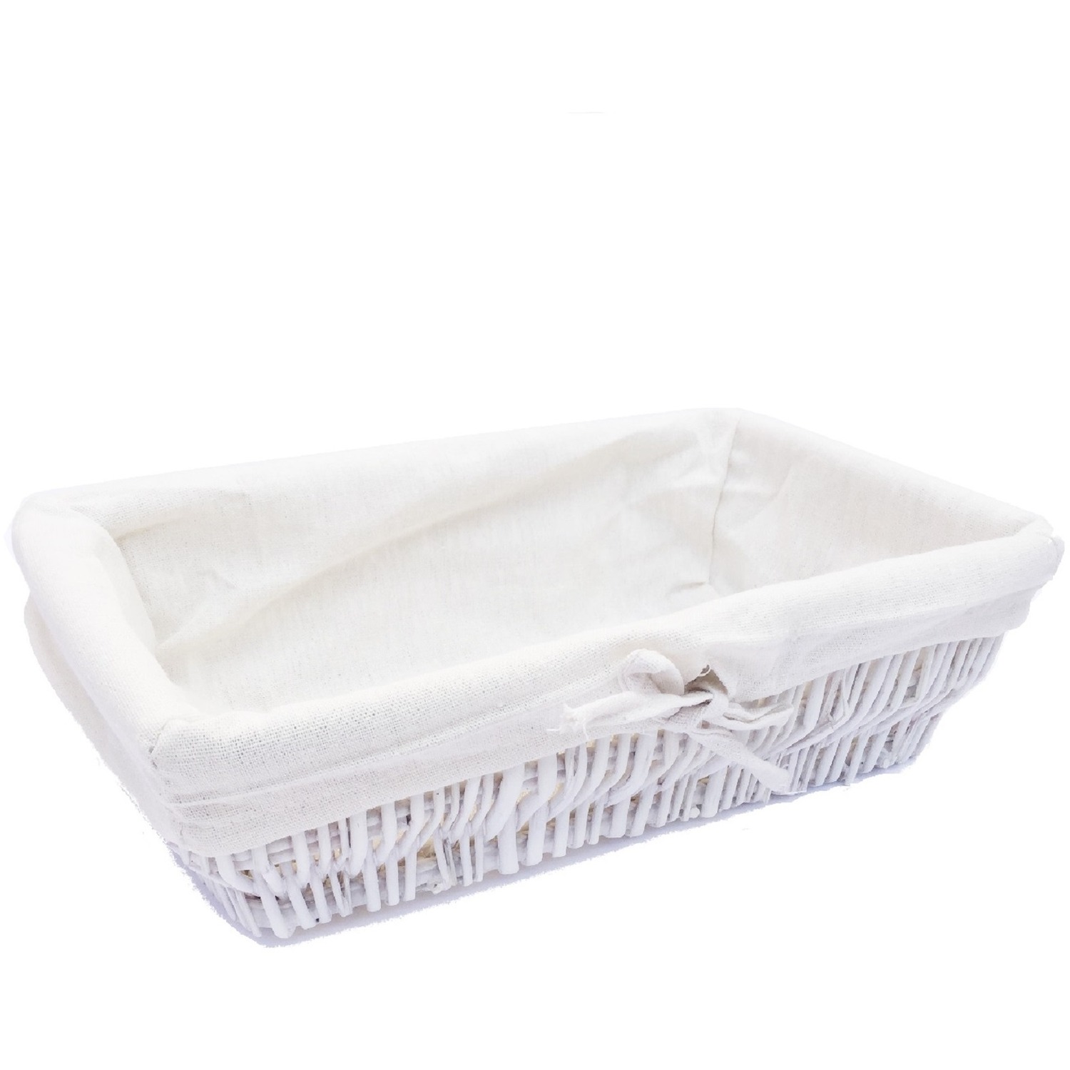 Image of Wider Shallow Wicker Storage Basket Hamper&hellip;