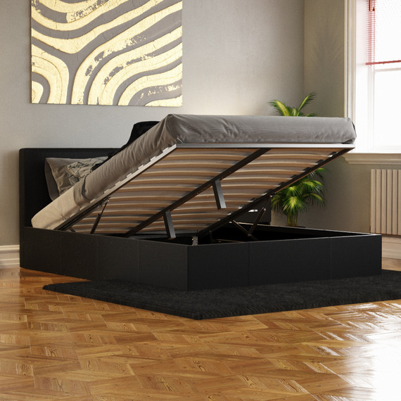 Lisbon Faux Leather Ottoman Bed