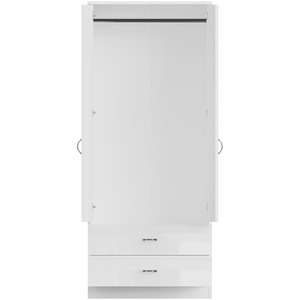 White 2 Door 2 Drawer Combination Wardrobe High Gloss White shot 5416990