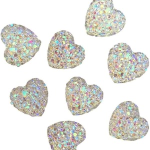 Pack of 40 AB Heart Embellishments