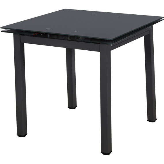 Black Small Extending Glass Dining Table