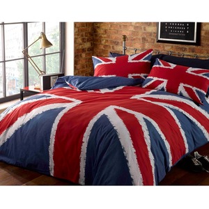 Union Jack Polycotton Reversible Duvet Set With Pillowcase