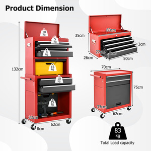 Tool Inventory Control Lockable 2-In-1 Rolling Lockable Tool Storage Cabinet