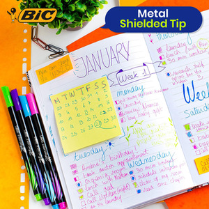 BIC Intensity Felt Tip Fineliners 8 Pack for School and Office