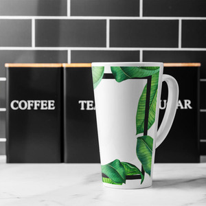 Botanical  Black Border Latte Mug