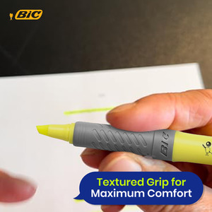 BIC Grip Multi-Colour Highlighters 4 Pack Chisel Tip