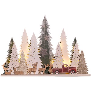 Battery Operated Light up Christmas Tree with Deer and LEDs