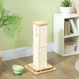 PawHut Cat Scratching Post 3 in 1 Cat Scratcher w Track Ball Toy