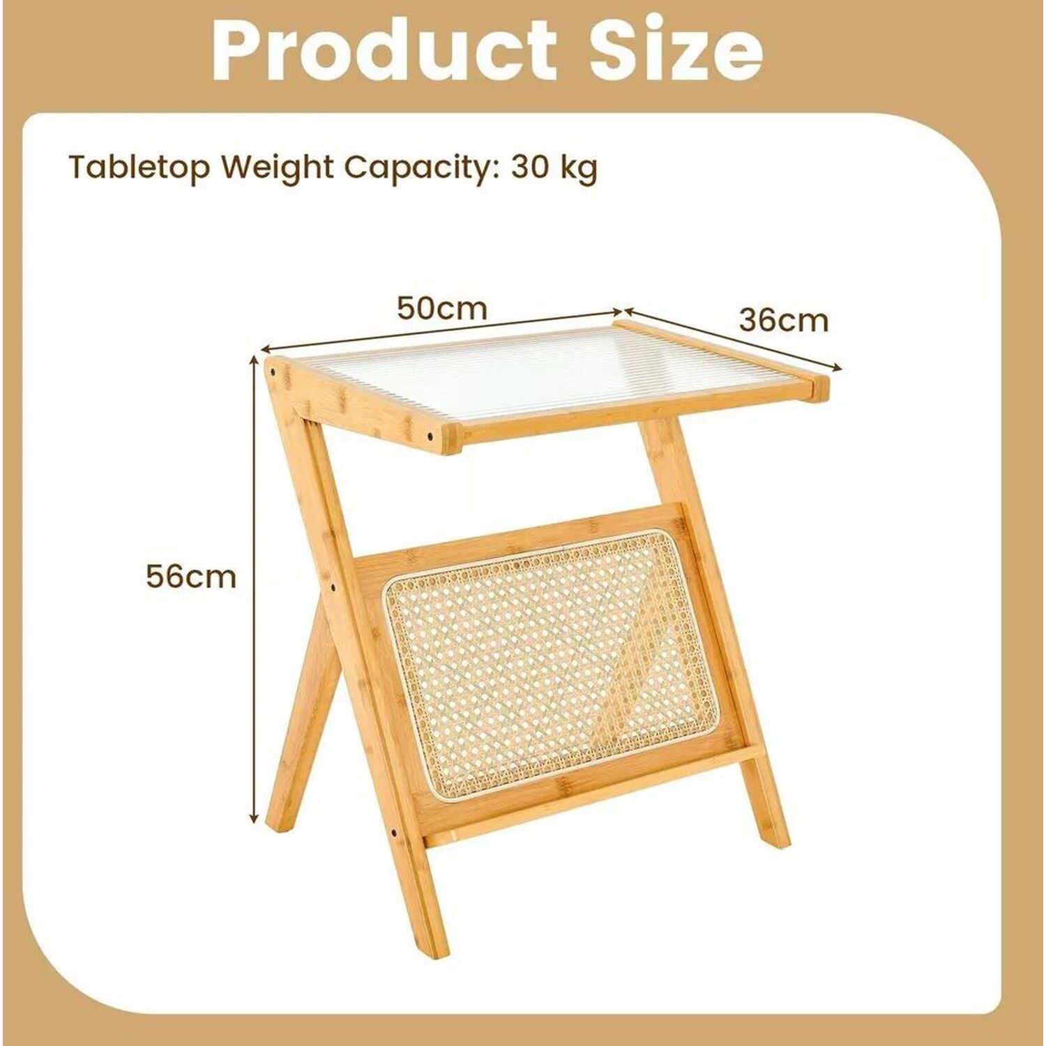 Bedside Table with Magazine Rack