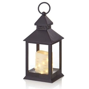 Black Christmas Candle Lantern Vintage Battery Operated Light