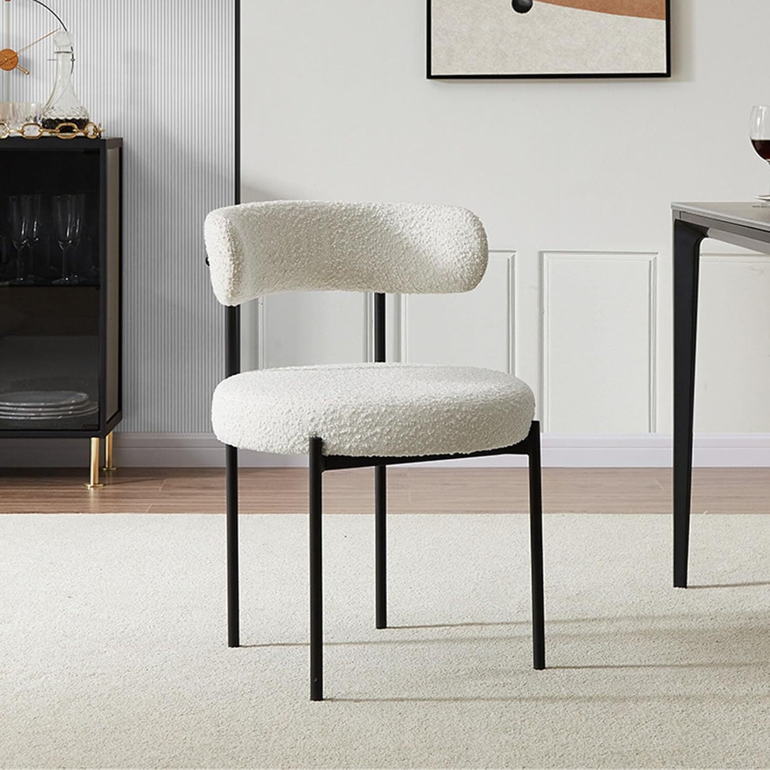 Elysian Boucle Dining Chair - White 2