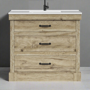 Donovan Bathroom Vanity with Storage Drawers Light Oak