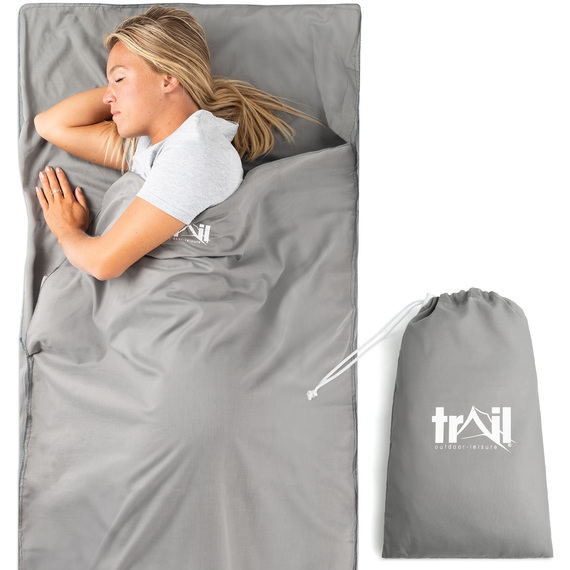 Single Envelope Grey Sleeping Bag Liner