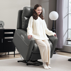 HOMCOM Overstuffed Lift Recliner Chair with USB Ports Power Lift