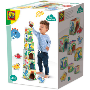 Stacking Blocks Tower with Dino Figures