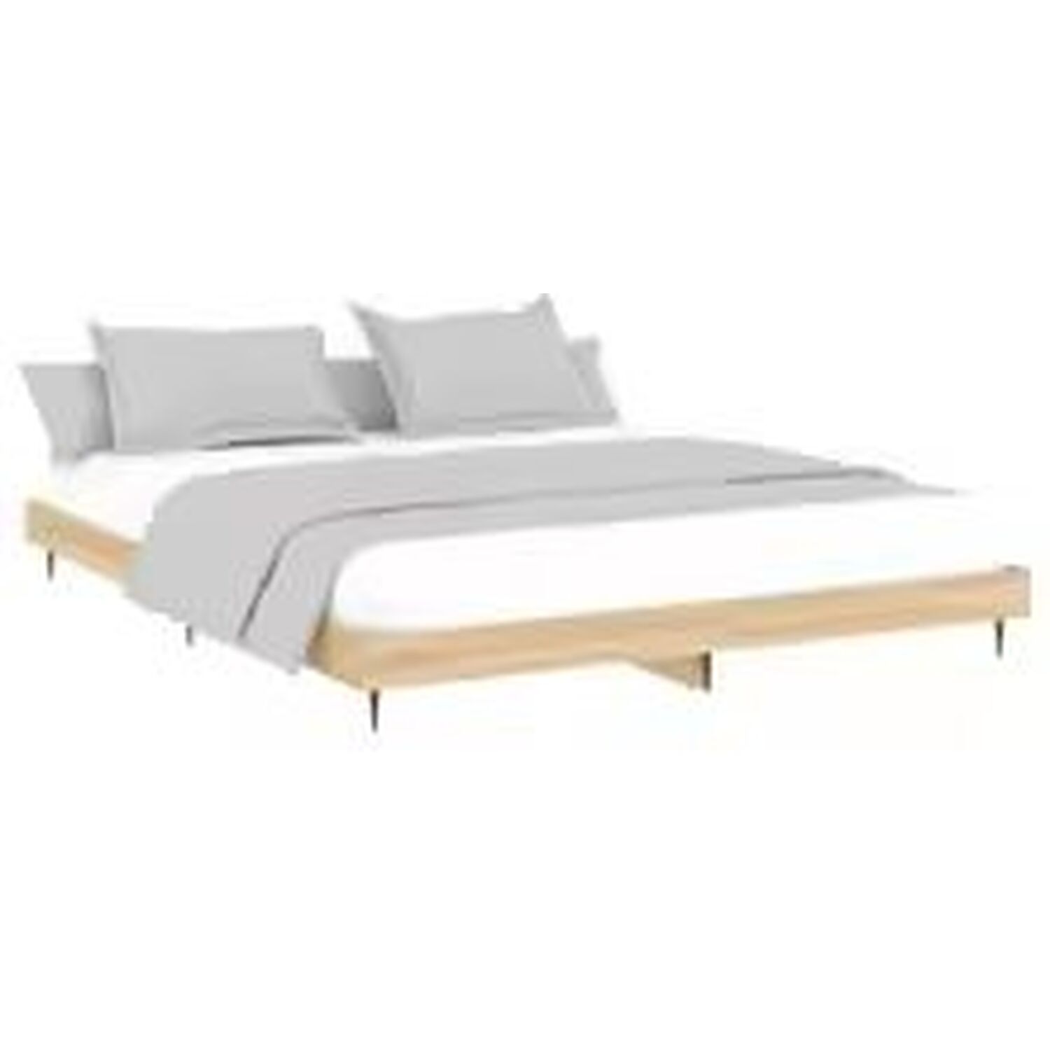 Small Double Bed Frame Wood Design - Brown