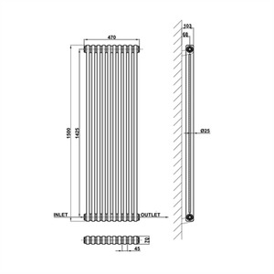 Anthracite / 150cm / 47cm Vertical Traditional Cast Iron Style Radiator 1500-1800mm 2 Column Anthracite shot 8210159