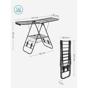 Black SONGMICS Adjustable Clothes Drying Rack shot 9165249