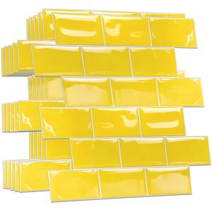 Glossy Subway Metro Classic Brick 3D Stick on Tile Sticker