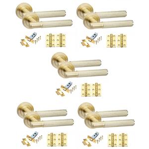 5 Sets Knurled T-Bar Door Handles Internal Set