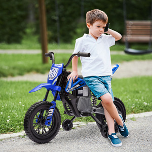 AIYAPLAY 12V Kids Electric Motorcycle with Twist Grip Throttle, Music
