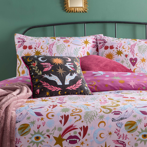 Enchanted Printed Reversible Duvet Cover Set Double