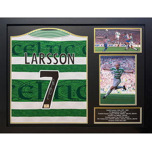 Henrik Larsson Signed and Framed Celtic Shirt